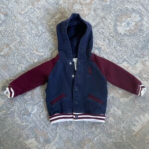 Polo by Ralph Lauren Navy and Burgundy Hooded Sweatshirt, 6M